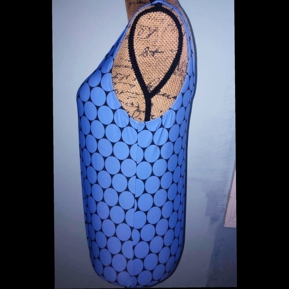 Swim Bathing Suit w/ Bra Tankini Women's Size Small Modest Polka Dots Blue Black - Picture 2 of 6